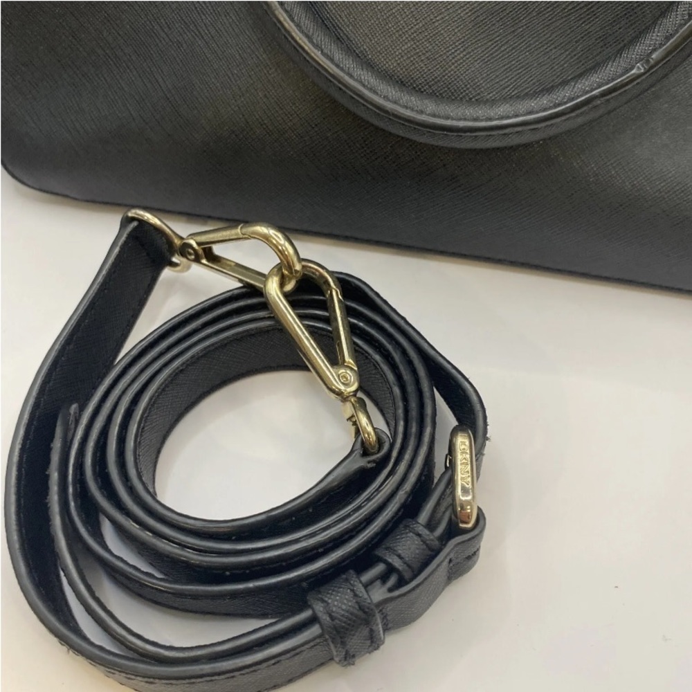 DKNY Black Textured Top Zip Tote Handbag - Picture 14 of 16